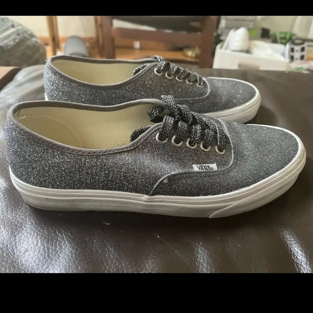 Silver Sparkly Vans; NWOT